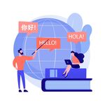 外语翻译矢量概念