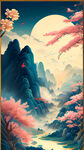 游戏梦幻唯美新中式风景，超高清，细节刻画，沐浴在花瓣里满天花瓣，飘渺电影般环境，明亮清晰