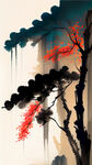 精美国风插画图案