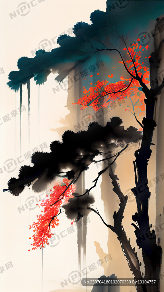 精美国风插画图案
