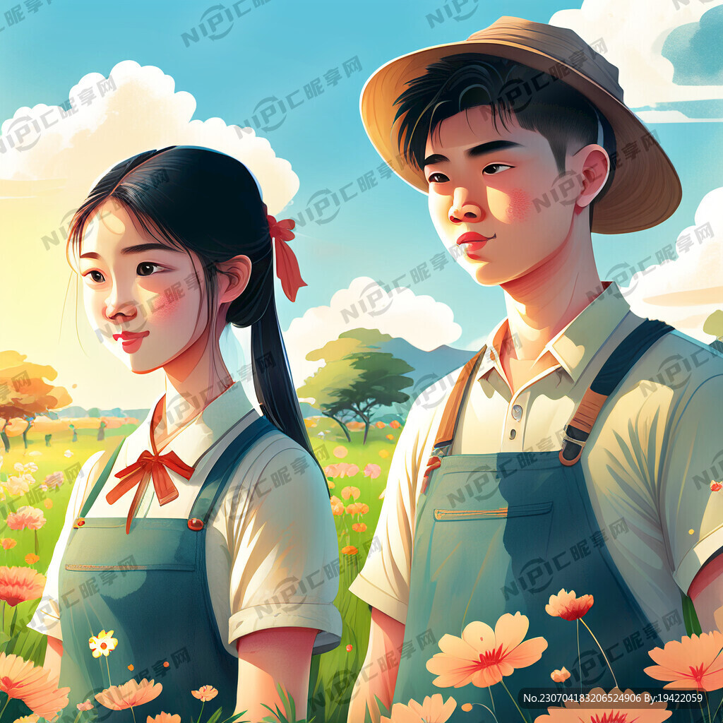 穿工作装的人们 少年男女