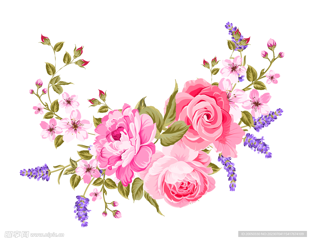 水彩花