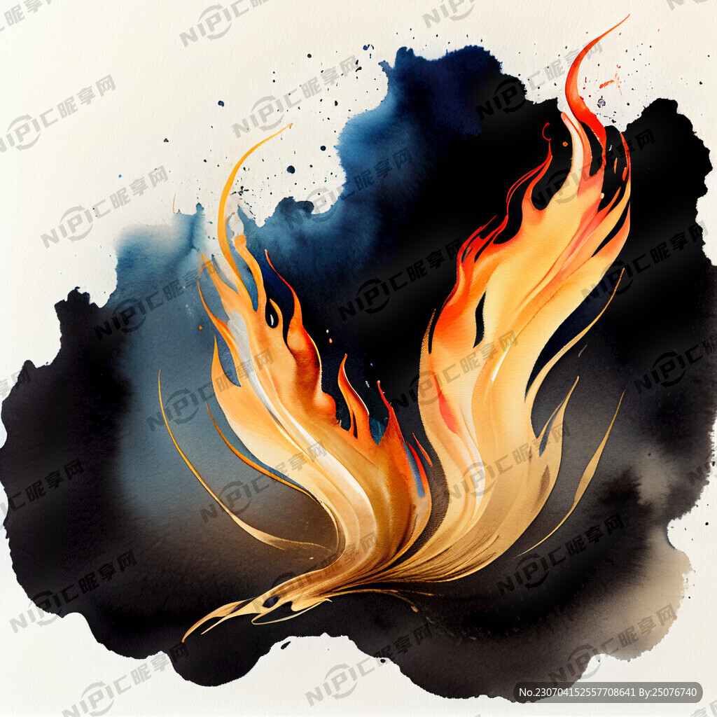 三足 金乌 火焰 水纹