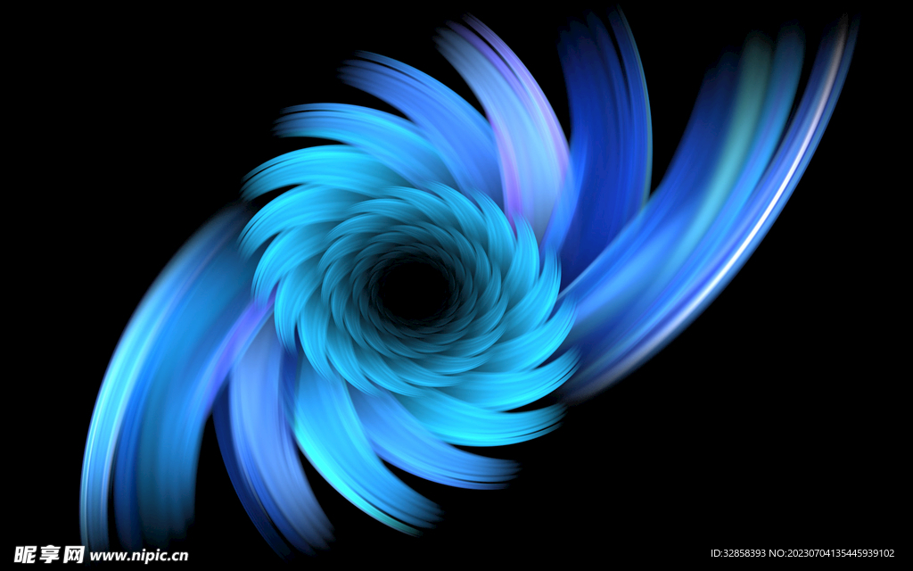 蓝色渐变螺旋3d炫彩抽象发光