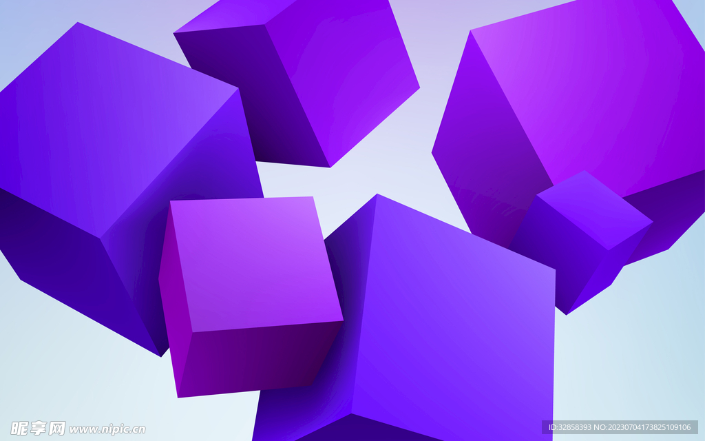 紫色3d规则立方体图案背景