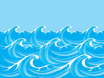 卡通海浪