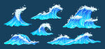 卡通海浪