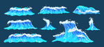 卡通海浪