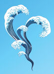 卡通海浪