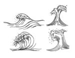 卡通海浪线稿