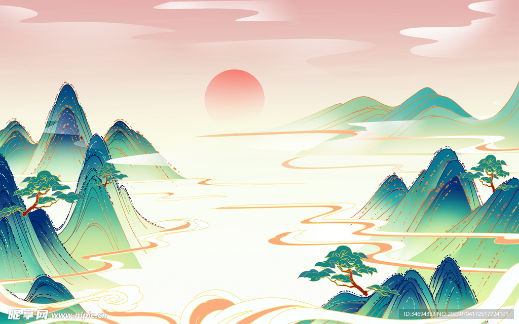 国潮山水画