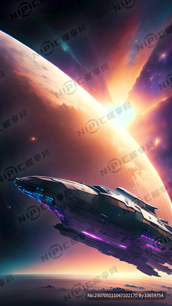 宇宙飞船 星空背景