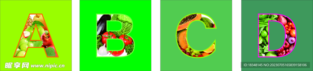 水果蔬菜字母