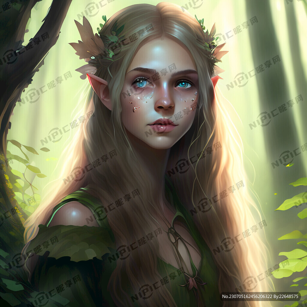 森林中的精灵美少女