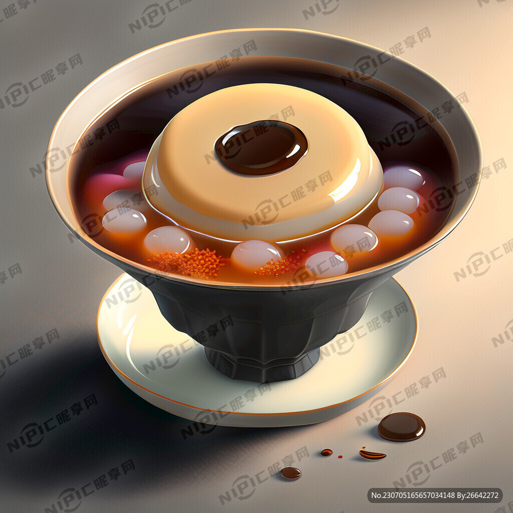 焦糖黑钻奶茶 水果汤圆