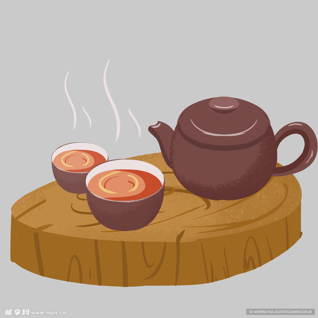 茶具茶杯茶壶茶文化卡通食物茶壶设计素材免费下载_元素_觅知网