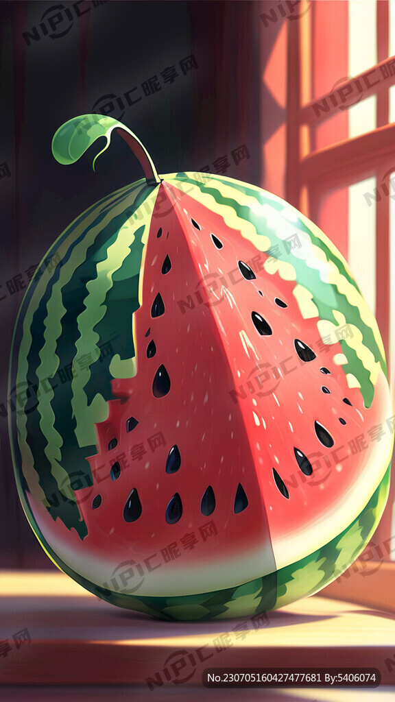 西瓜 玻璃 宫崎骏风格