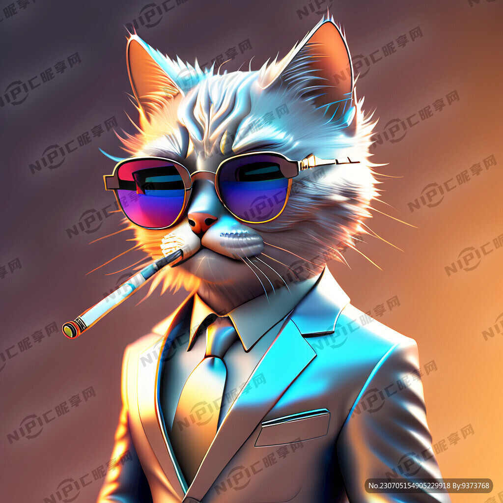 银渐层 公猫 皮克斯动画风格