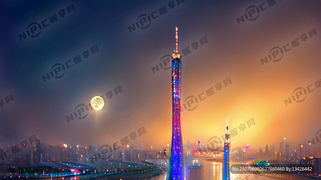 明亮清晰 梦幻珠江夜游 广州塔