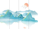 夕阳壁画