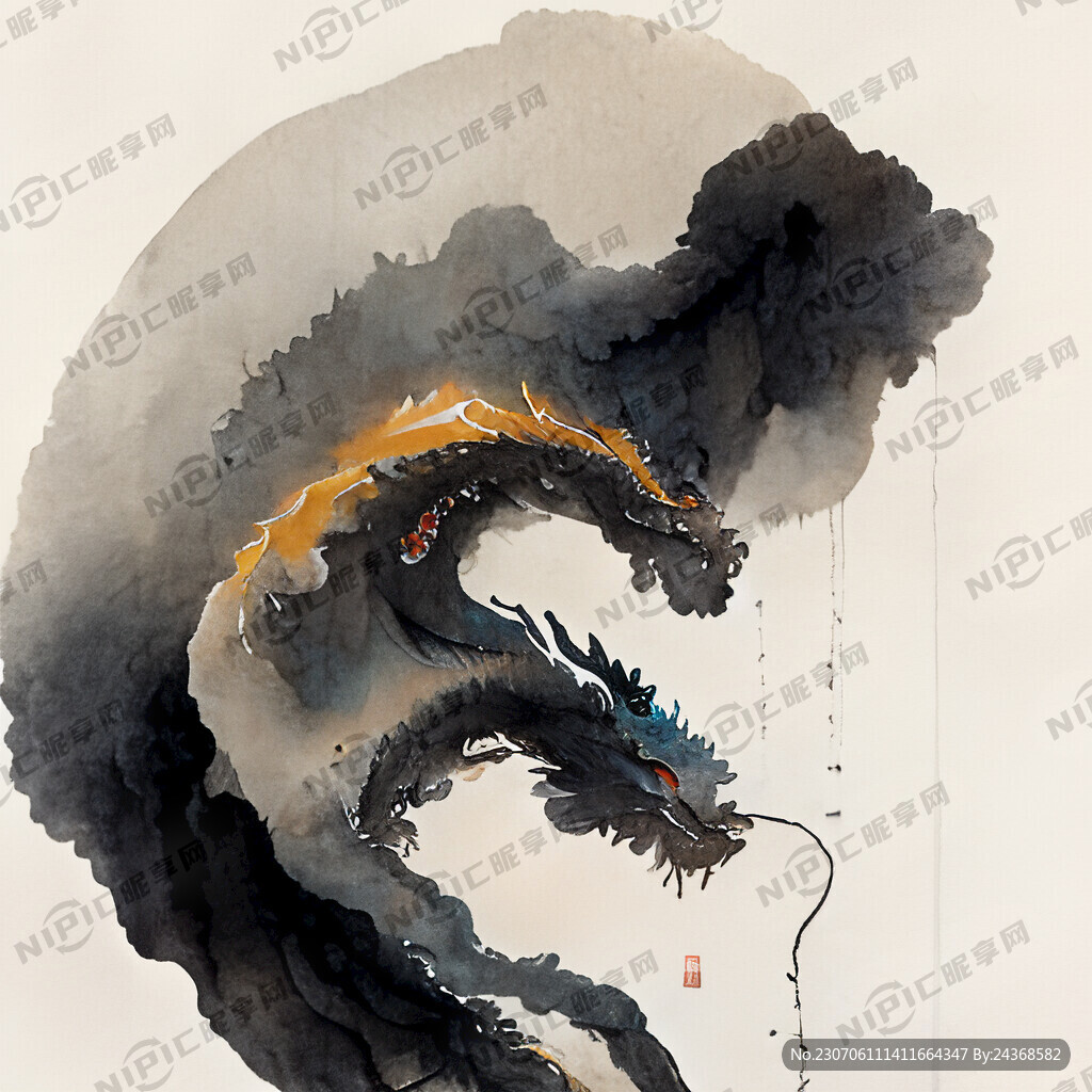 中国龙 大气 科幻 雷雨