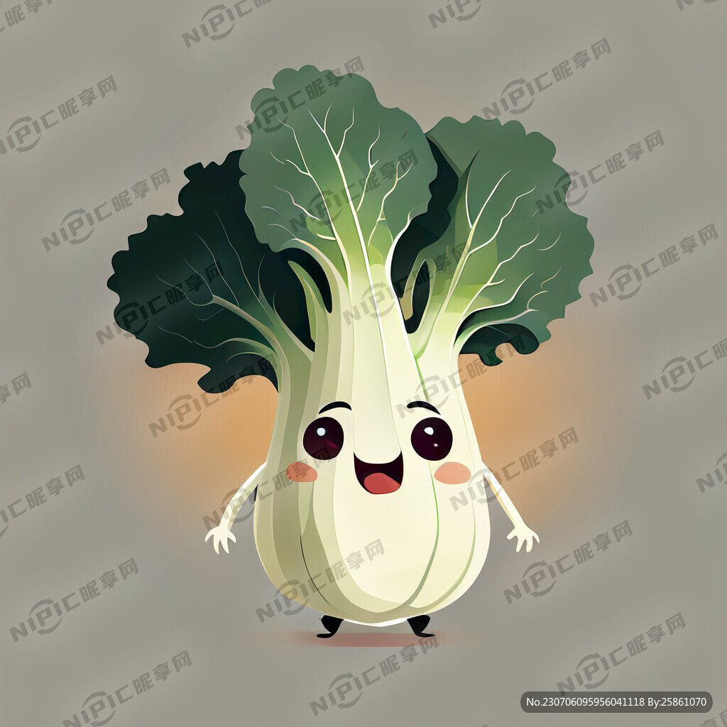 卡通白菜 矢量 简洁
