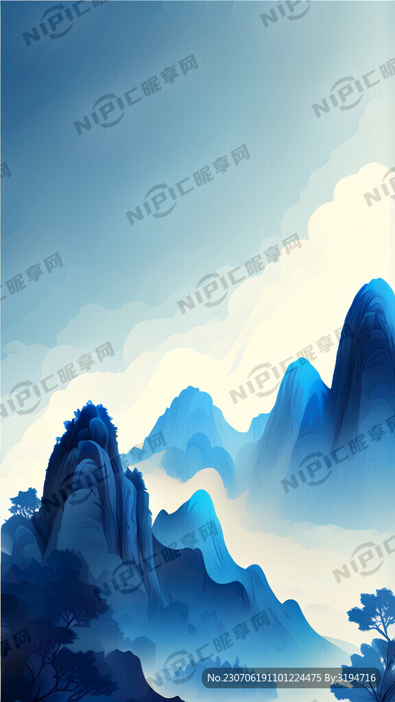 一个蓝色高档海报背景图