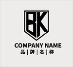 Bk字母logo设计