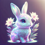 兔子，透明感，全息色，可爱，百合花，艺术创想