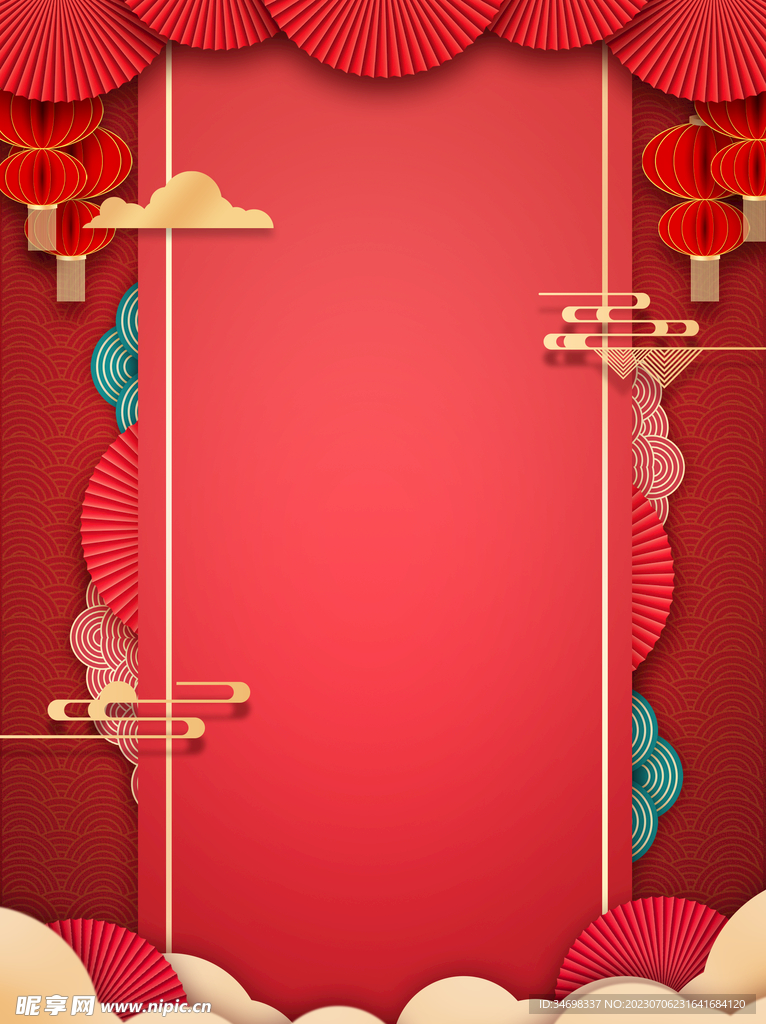 红色质感国潮中国风春节新年