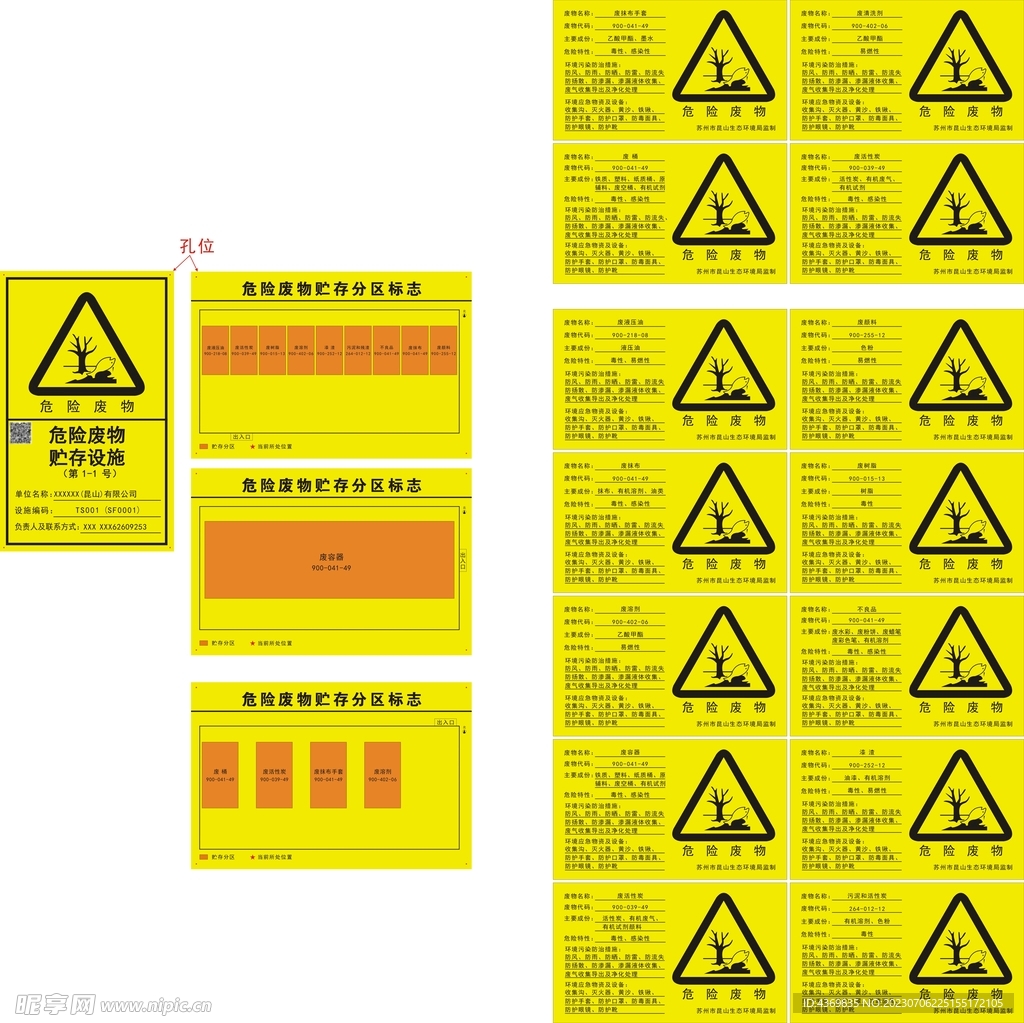新版危废全套标识牌
