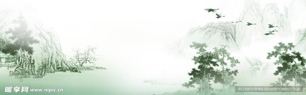 山水背景 
