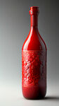 福，红色，陶瓷，白酒瓶，标准，完整