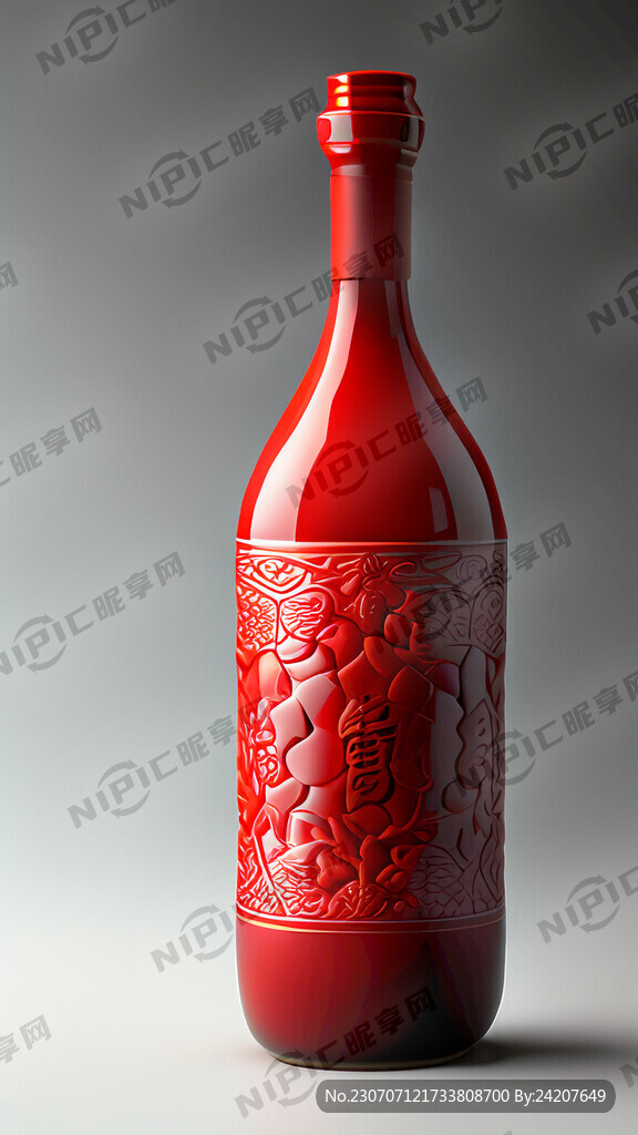 福 红色 陶瓷 白酒瓶 标准