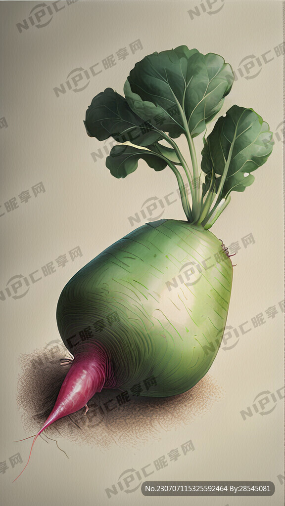 手绘青萝卜