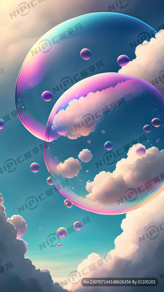 梦幻的泡泡天空