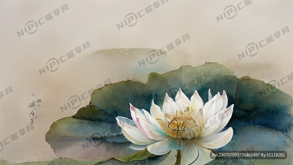 中国风夏日荷花
