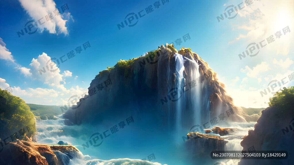 超大广角 俯瞰视角 泉水清澈