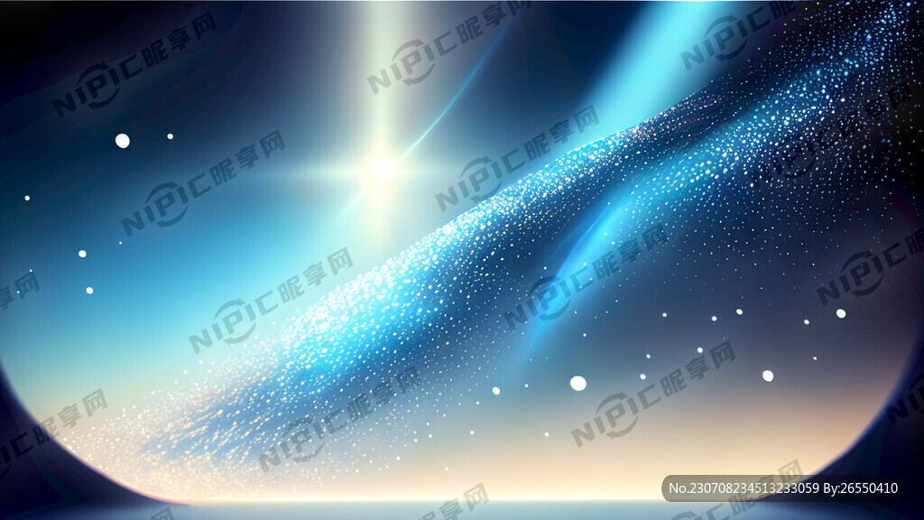 抽象蓝色星空 超现实广阔河流
