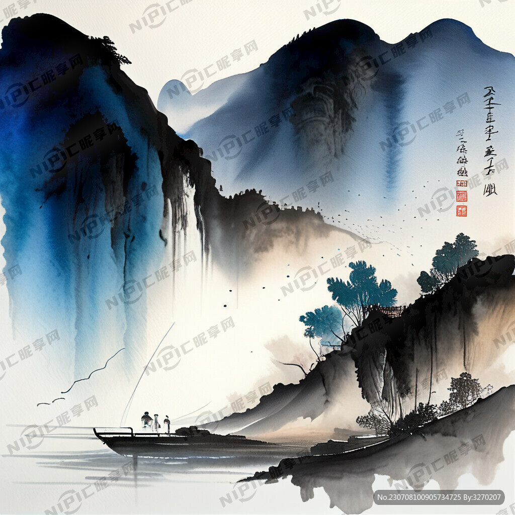 星辰大海 垂钓 大师 国潮风格