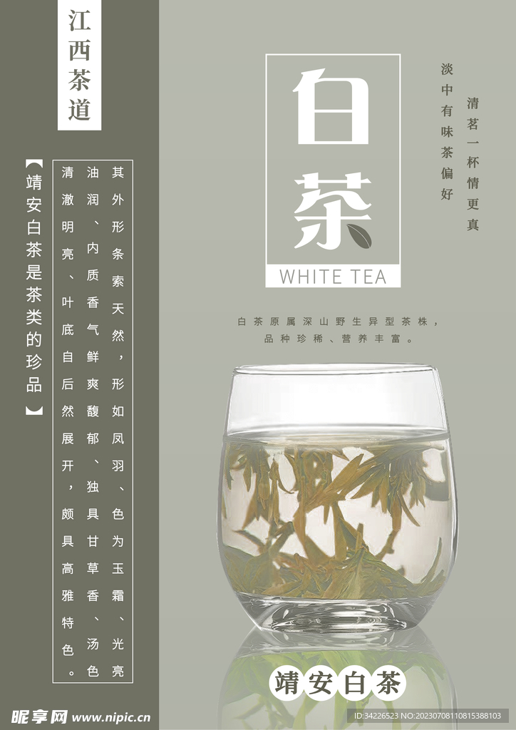 江西茶文化白茶海报2