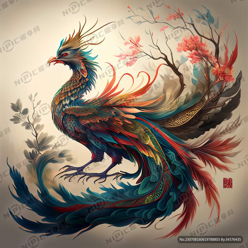 龙凤 画风明亮 色彩丰富
