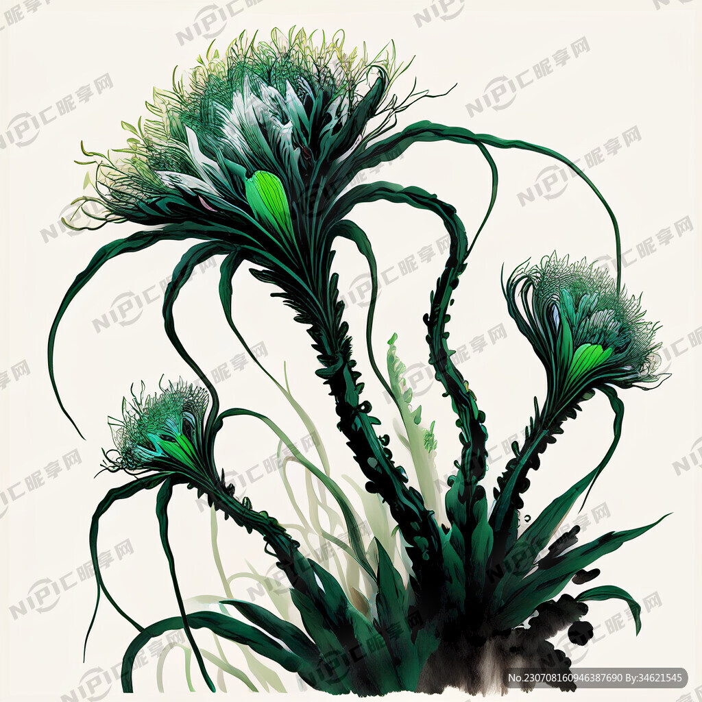 绿色 白色  异形 南洋风