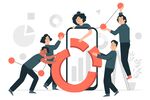 商务办公矢量人物工作总结汇报