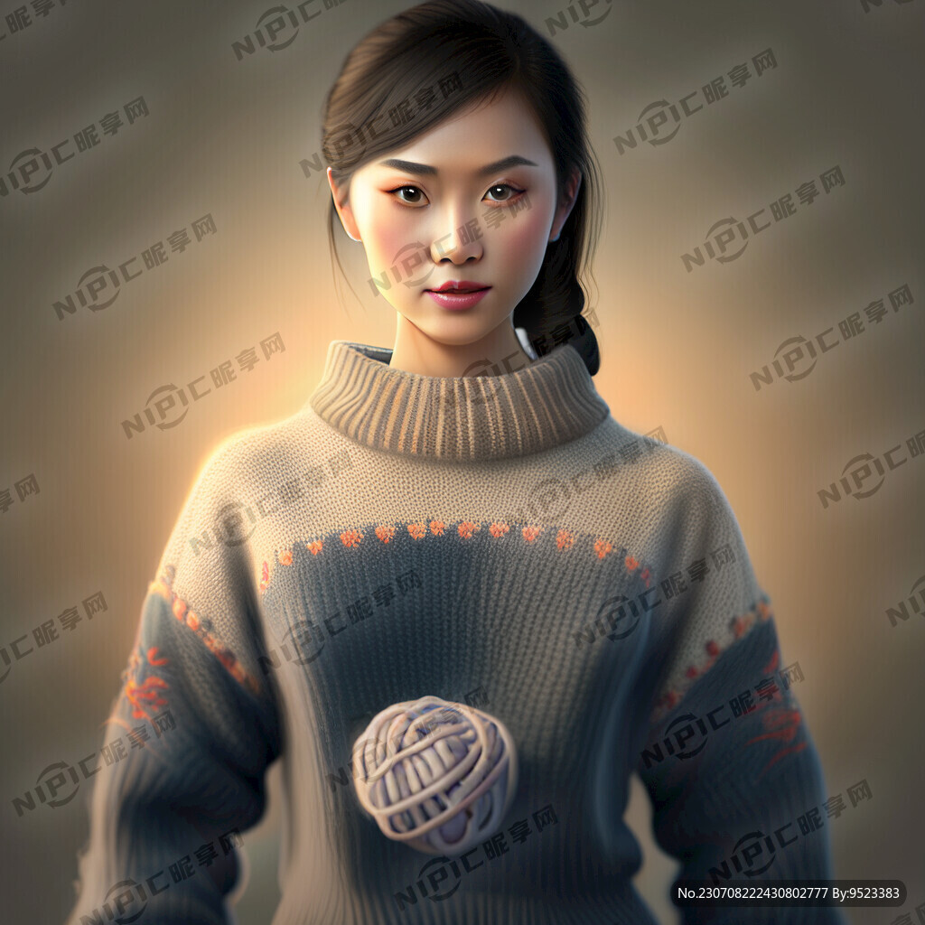 毛衣毛纱美女