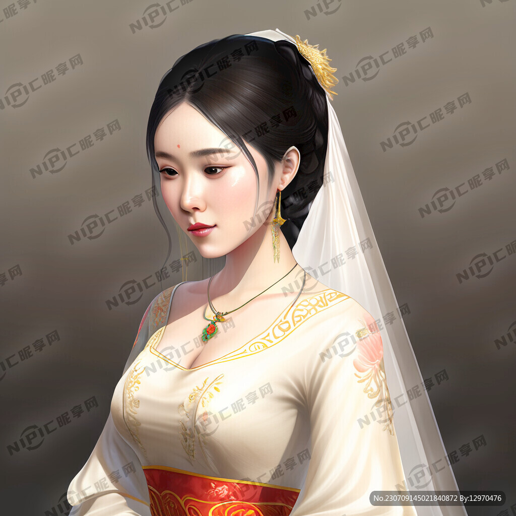 古代新娘漂亮害羞