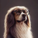 狗，长毛，贵气，眼镜，抬头，高清，侧颜