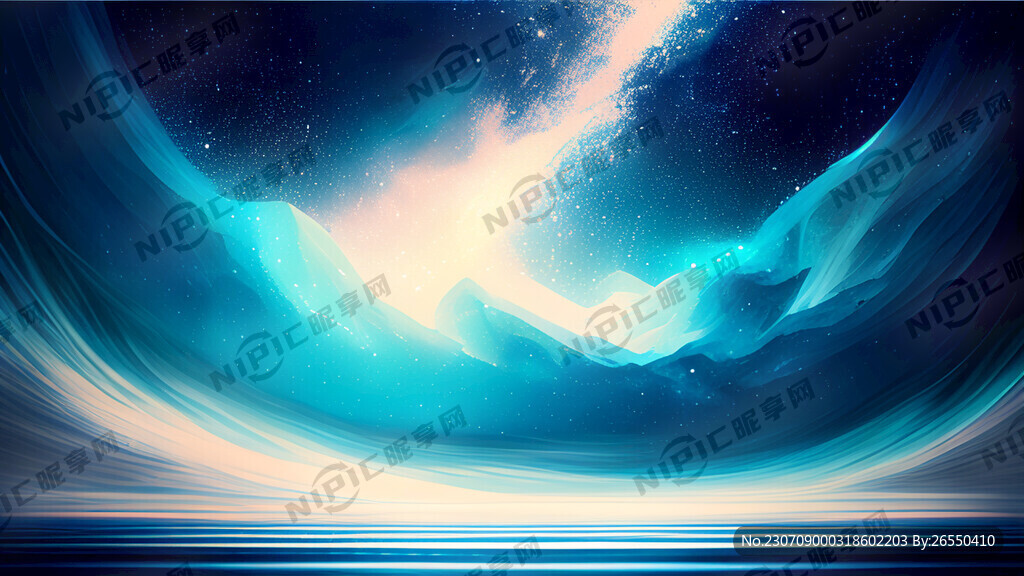 蓝色星空空灵绚丽  充满古事感