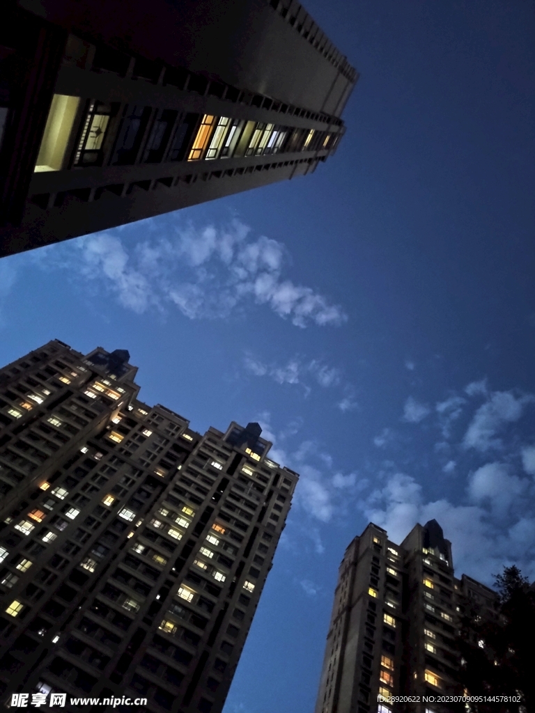 城市风景 夜景天空