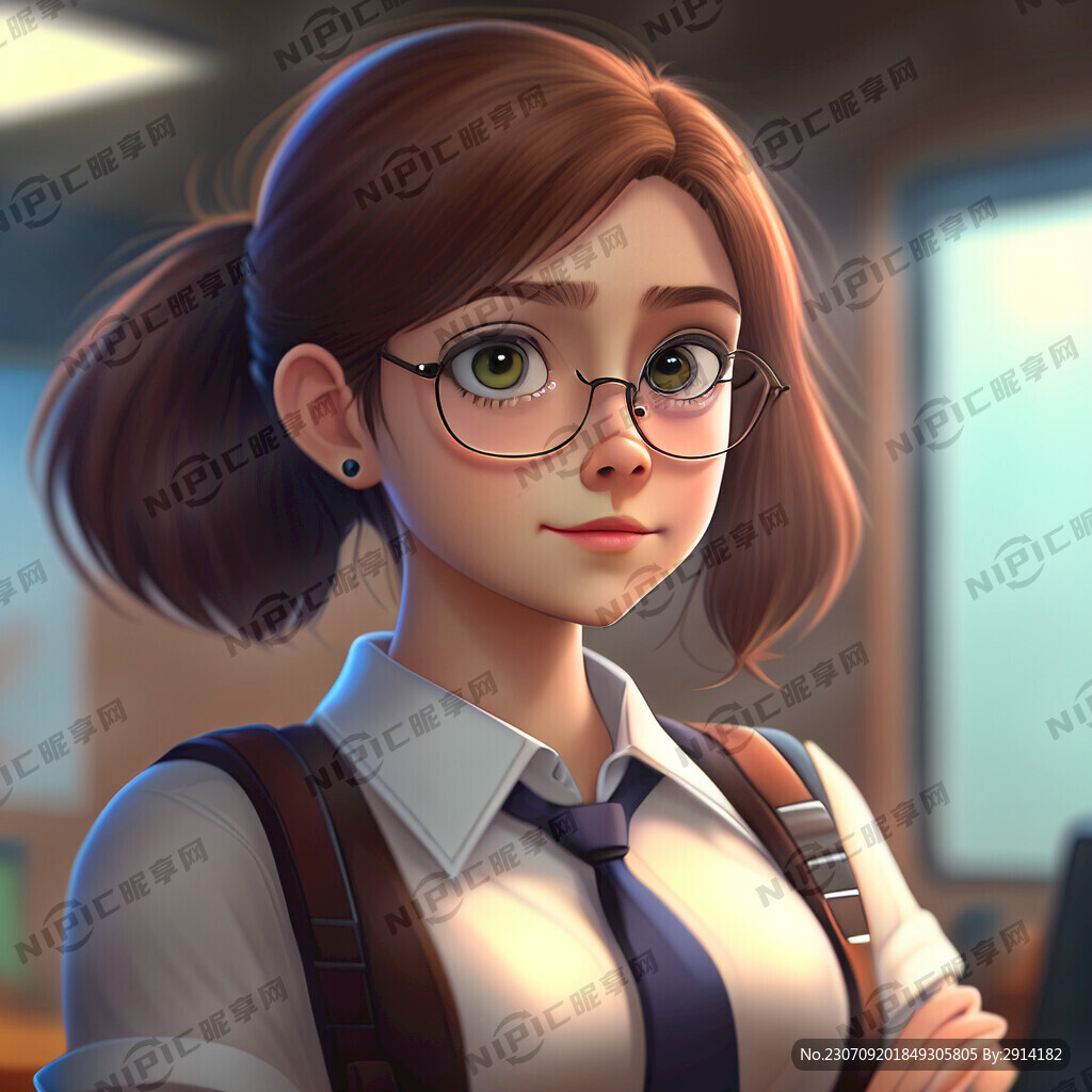 少女 上班族 皮克斯动画风格